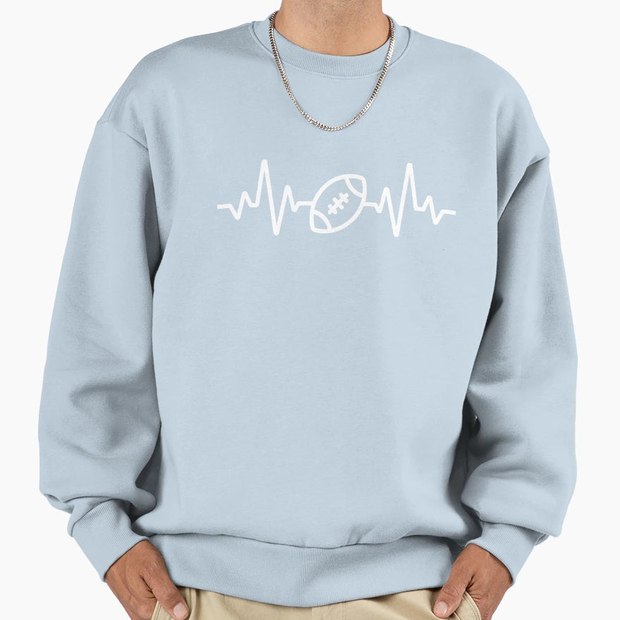 Football Heart Beat Love Funny Sweatshirt - Fun Novelty Design Unisex - T-Shirt, Sweatshirt, Hoodie