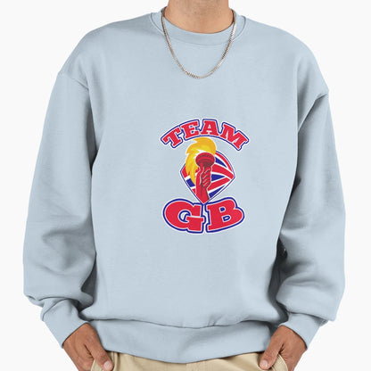 Team Gb Hand Hold Flaming Torch Sweatshirt - Streetwear Style for Adults - T-Shirt, Sweatshirt, Hoodie