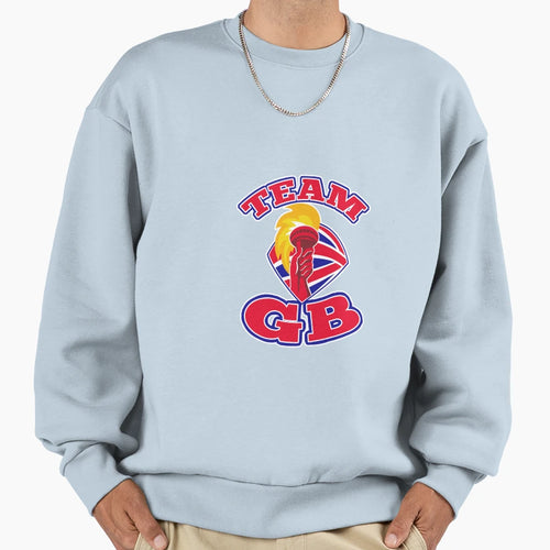 Team Gb Hand Hold Flaming Torch Sweatshirt - Streetwear Style for Adults - T-Shirt, Sweatshirt, Hoodie