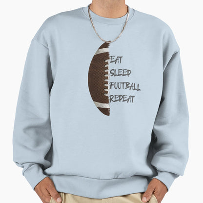 American Football Eat Sleep Football Sweatshirt - Graphic Print Men Women - T-Shirt, Sweatshirt, Hoodie