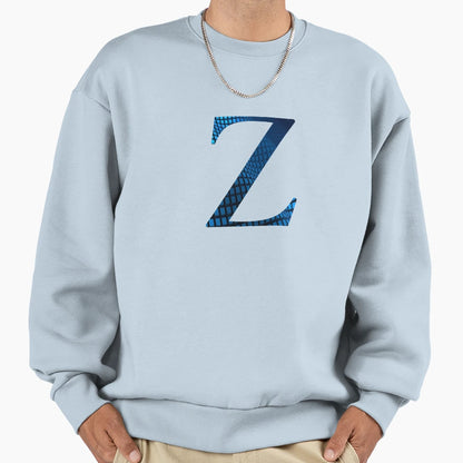 Alphabet Letter Z Deep Blue Sweatshirt - Streetwear Style for Adults - T-Shirt, Sweatshirt, Hoodie