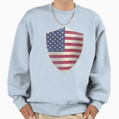 United States Flag Shield Sweatshirt - Novelty Apparel Men Women - T-Shirt, Sweatshirt, Hoodie