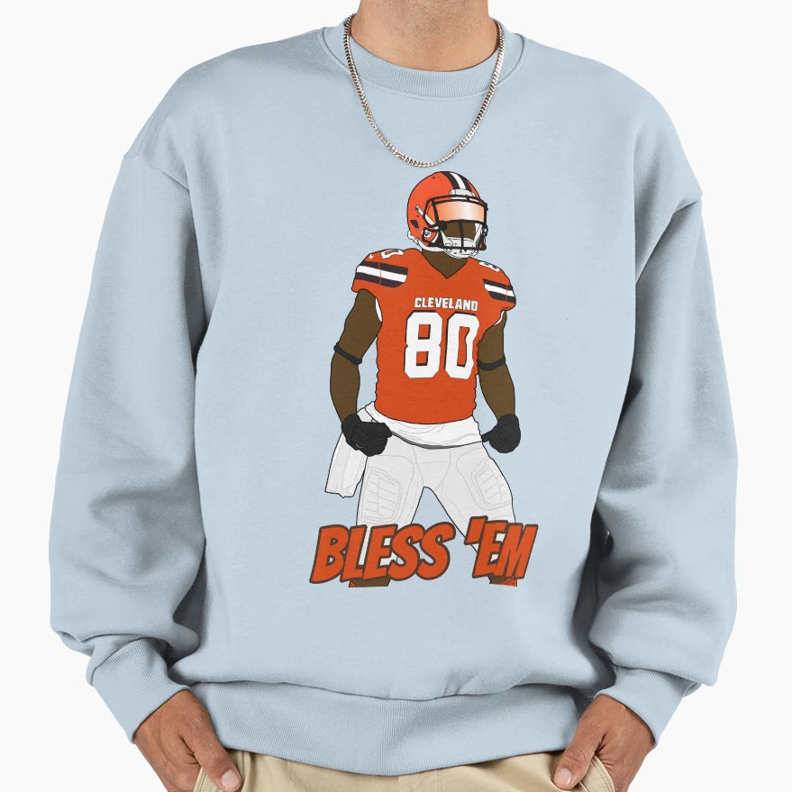 Jarvis Landry Bless Em Sweatshirt - Unique Graphic Unisex - T-Shirt, Sweatshirt, Hoodie