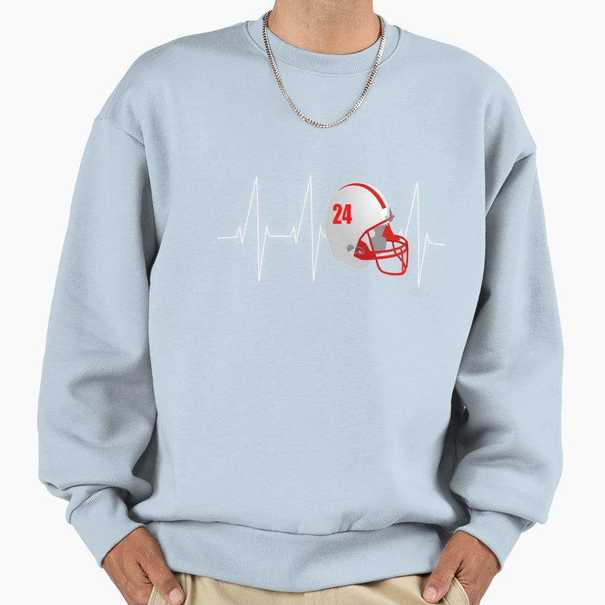 American Football Heartbeat T-Shirt - Novelty Apparel Unisex - T-Shirt, Sweatshirt, Hoodie