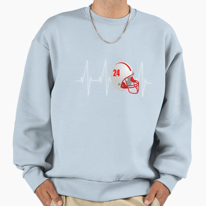 American Football Heartbeat T-Shirt - Novelty Apparel Unisex - T-Shirt, Sweatshirt, Hoodie