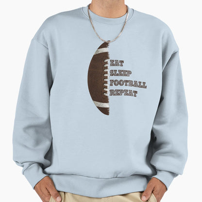 American Football Eat Sleep Sweatshirt - Fun Novelty Design for Adults - T-Shirt, Sweatshirt, Hoodie