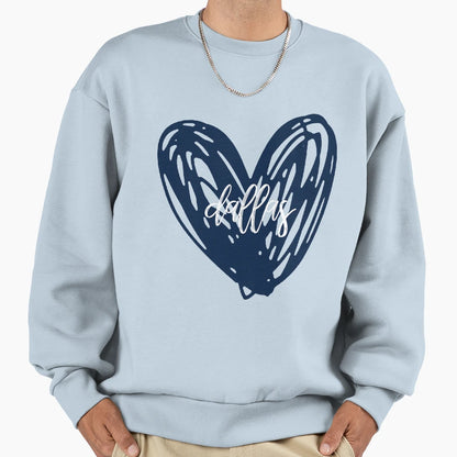 Dallas Cowboys Heart Sweatshirt - Casual Everyday Wear Men Women - T-Shirt, Sweatshirt, Hoodie