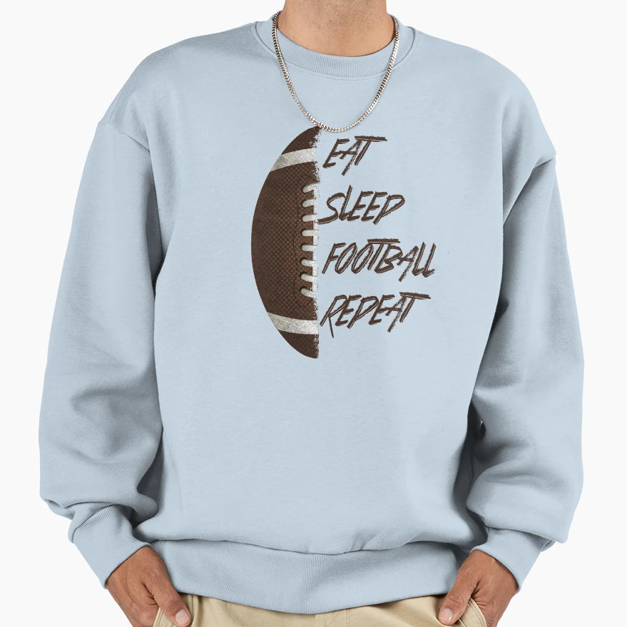 American Football Eat Sleep Football Sweatshirt - Unique Graphic Men Women - T-Shirt, Sweatshirt, Hoodie
