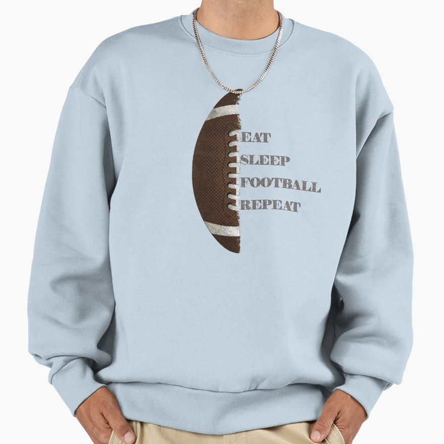 American Football Eat Sleep Sweatshirt - Custom Art Print for Adults - T-Shirt, Sweatshirt, Hoodie