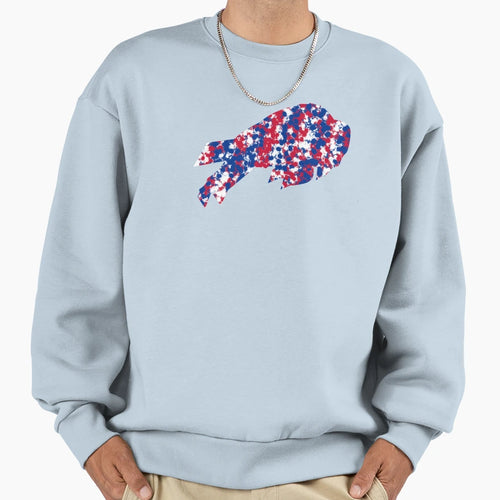 Bills Logo Paint Splatter Sweatshirt - Aesthetic Graphic Men Women - T-Shirt, Sweatshirt, Hoodie