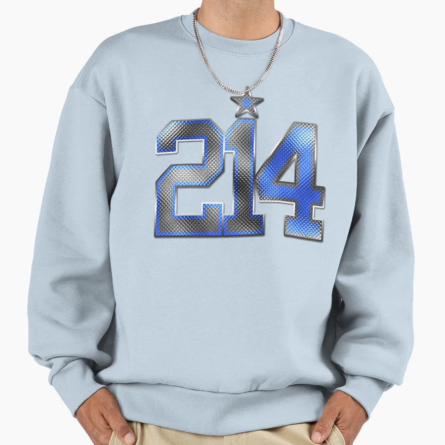 214 Bling White 21 Blue 4 Sweatshirt - Novelty Apparel Unisex - T-Shirt, Sweatshirt, Hoodie