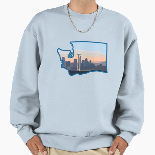 Seattle Skyline Washington State Sweatshirt - Novelty Apparel Men Women - T-Shirt, Sweatshirt, Hoodie