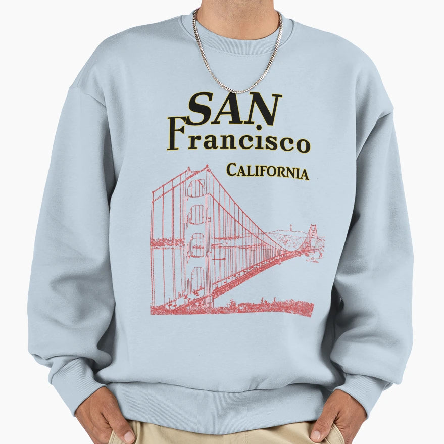 San Francisco California Golden Sweatshirt - Novelty Apparel Men Women - T-Shirt, Sweatshirt, Hoodie