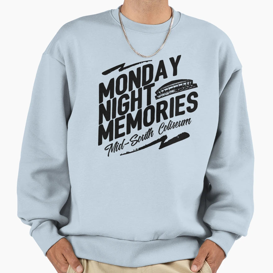 Monday Night Memories Memphis Sweatshirt - Fun Novelty Design for Adults - T-Shirt, Sweatshirt, Hoodie