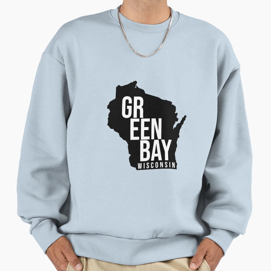 Green Bay Wisconsin Sweatshirt - Custom Art Print Men Women - T-Shirt, Sweatshirt, Hoodie