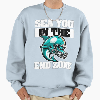 See You End Zone Football Dolphins Sweatshirt - Trendy Graphic Men Women - T-Shirt, Sweatshirt, Hoodie