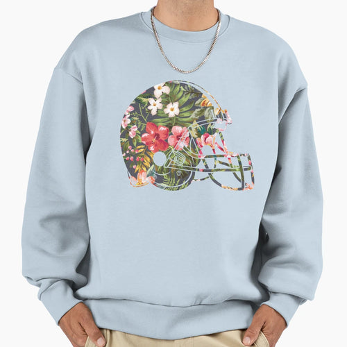 Tropical Floral Football Helmet Sweatshirt - Custom Art Print for Adults - T-Shirt, Sweatshirt, Hoodie
