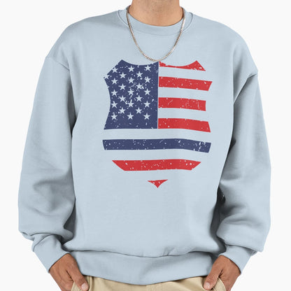 American Flag Blue Line 2 Sweatshirt - Aesthetic Graphic Men Women - T-Shirt, Sweatshirt, Hoodie