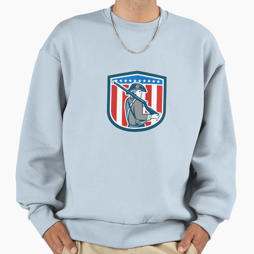 American Patriot Minuteman Holding Sweatshirt - Unique Graphic Men Women - T-Shirt, Sweatshirt, Hoodie