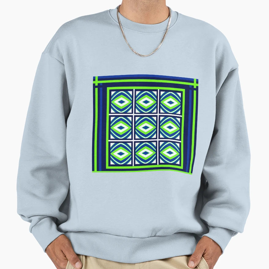 2015 Textile Designs Green Blue Sweatshirt - Minimalist Print Men Women - T-Shirt, Sweatshirt, Hoodie