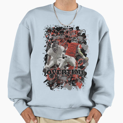 Overtime Quarter Back Red Sweatshirt - Custom Art Print for Adults - T-Shirt, Sweatshirt, Hoodie