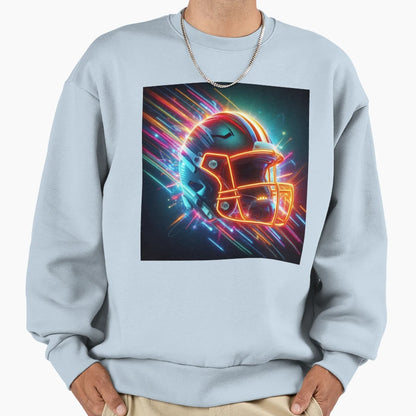 Explosive Neon Football Helmet Sweatshirt - Aesthetic Graphic Men Women - T-Shirt, Sweatshirt, Hoodie