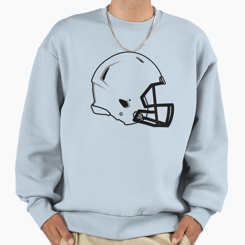 American Football Helmet White Sweatshirt - Casual Everyday Wear for Adults - T-Shirt, Sweatshirt, Hoodie