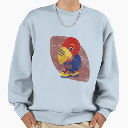 Old Time Ku Jayhawk Football Sweatshirt - Casual Everyday Wear Men Women - T-Shirt, Sweatshirt, Hoodie
