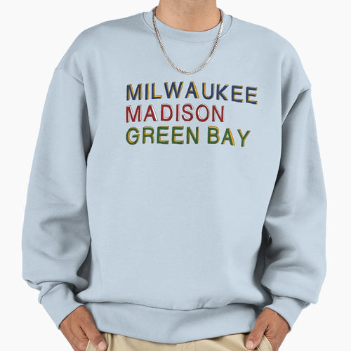 Wisconsin Big 3 Sweatshirt - Graphic Print for Adults - T-Shirt, Sweatshirt, Hoodie