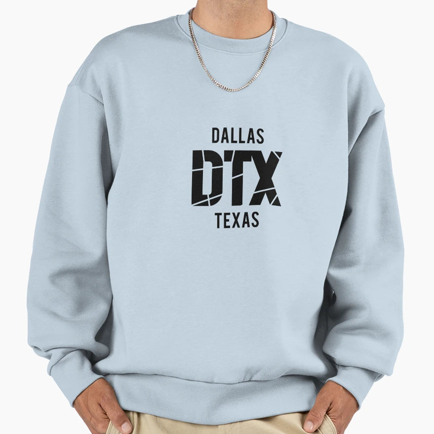 Geo Lines Dallas Black Sweatshirt - Novelty Apparel for Adults - T-Shirt, Sweatshirt, Hoodie