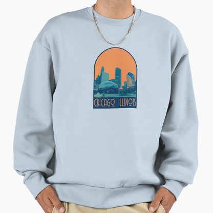 Chicago Decal Sweatshirt - Custom Art Print for Adults - T-Shirt, Sweatshirt, Hoodie