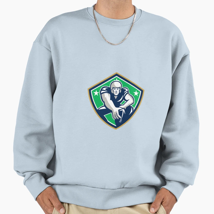 American Football Center Snap Sweatshirt - Streetwear Style Men Women - T-Shirt, Sweatshirt, Hoodie