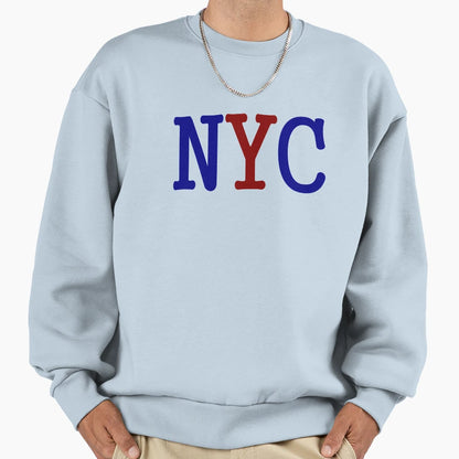 Nyc New York City Blue Red Sweatshirt - Custom Art Print for Adults - T-Shirt, Sweatshirt, Hoodie