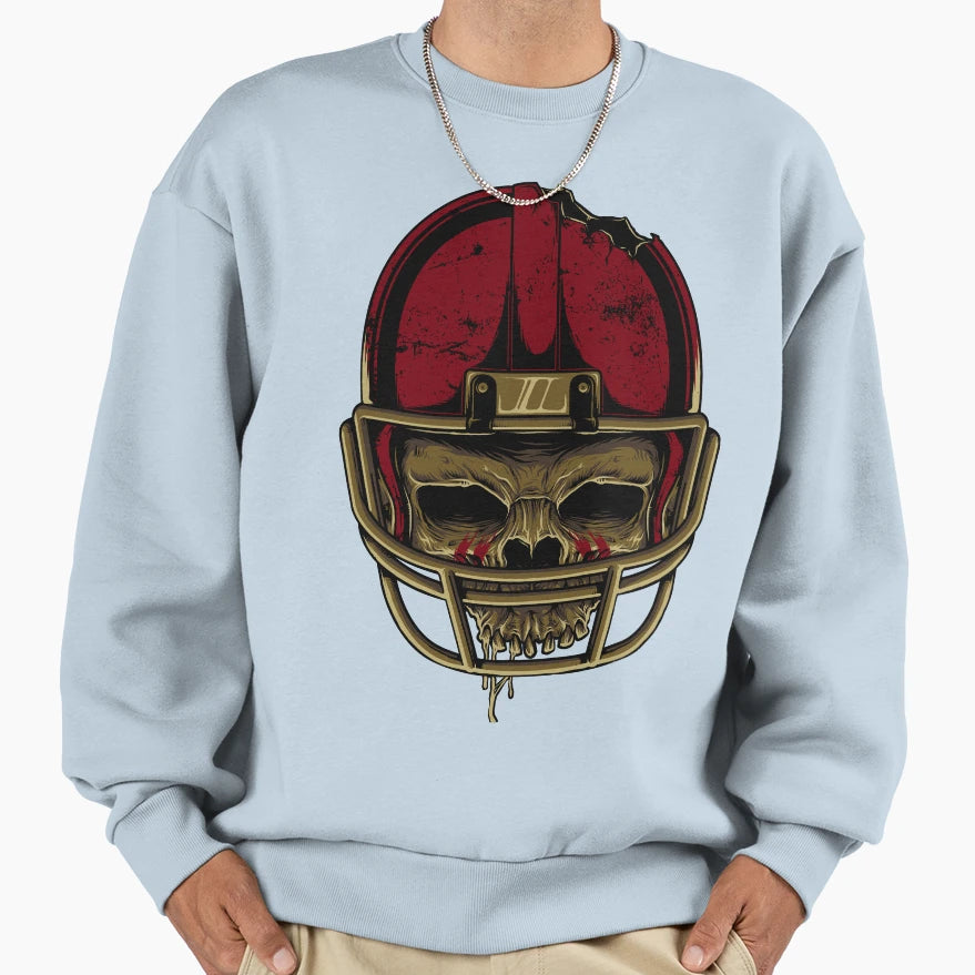 Skull Football Sweatshirt - Novelty Apparel for Adults - T-Shirt, Sweatshirt, Hoodie