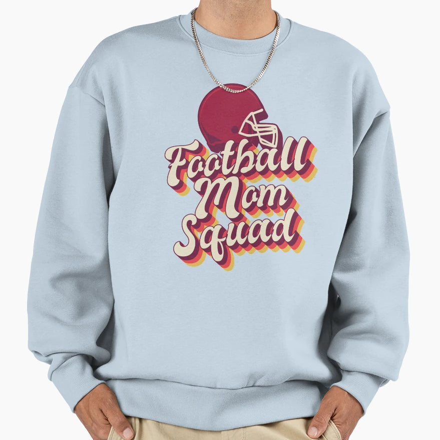 Football Mom Squad American Football Sweatshirt - Unique Graphic Men Women - T-Shirt, Sweatshirt, Hoodie