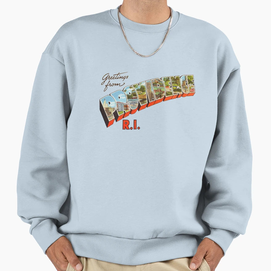 Greetings From Providence Rhode Island Sweatshirt - Graphic Print Men Women - T-Shirt, Sweatshirt, Hoodie