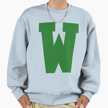 Alphabet Green W Sports Letter W Sweatshirt - Aesthetic Graphic for Adults - T-Shirt, Sweatshirt, Hoodie
