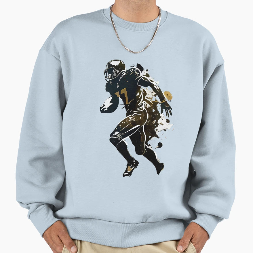 American Football Player Sweatshirt - Aesthetic Graphic for Adults - T-Shirt, Sweatshirt, Hoodie