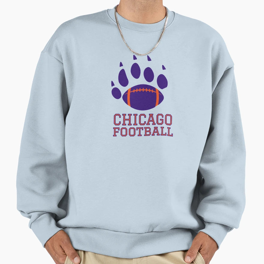 Chicago Football Blue Sweatshirt - Minimalist Print Men Women - T-Shirt, Sweatshirt, Hoodie