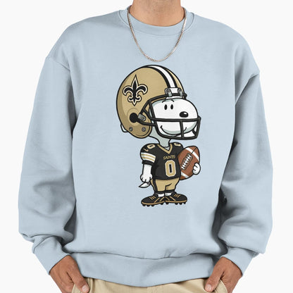 Snoopy Holding Football New Orleans Sweatshirt - Trendy Graphic for Adults - T-Shirt, Sweatshirt, Hoodie