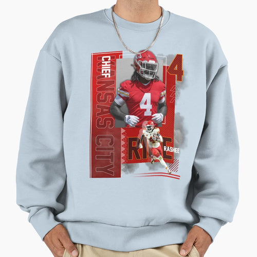 Kansas City Chiefs Rashee Rice Sweatshirt - Casual Everyday Wear for Adults - T-Shirt, Sweatshirt, Hoodie