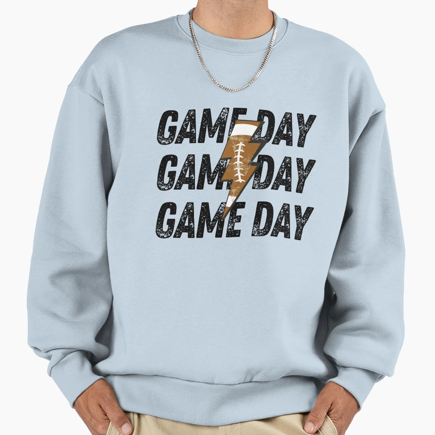 Game Day Lightning Gameday Football Sweatshirt - Custom Art Print Men Women - T-Shirt, Sweatshirt, Hoodie