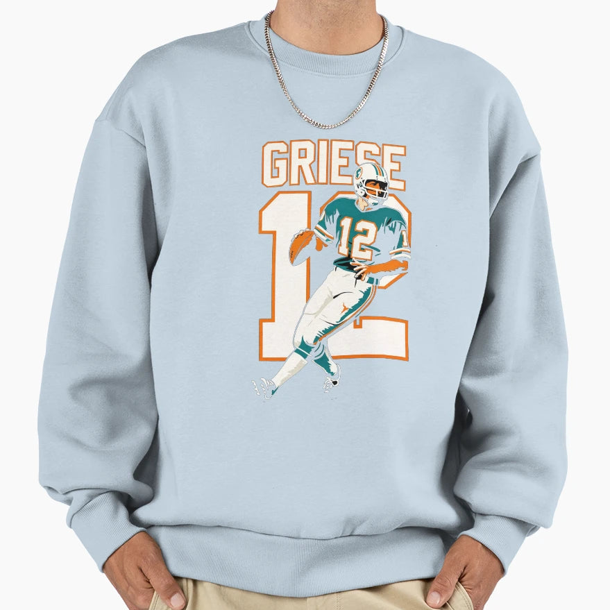 Bob Griese Miami Dolphins 12 Football Sweatshirt - Minimalist Print Unisex - T-Shirt, Sweatshirt, Hoodie