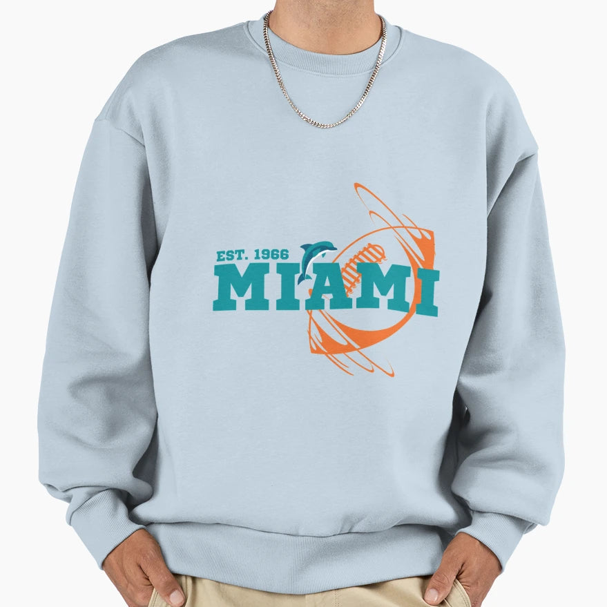 Miami Est 1966 Football Gift Sweatshirt - Novelty Apparel Unisex - T-Shirt, Sweatshirt, Hoodie