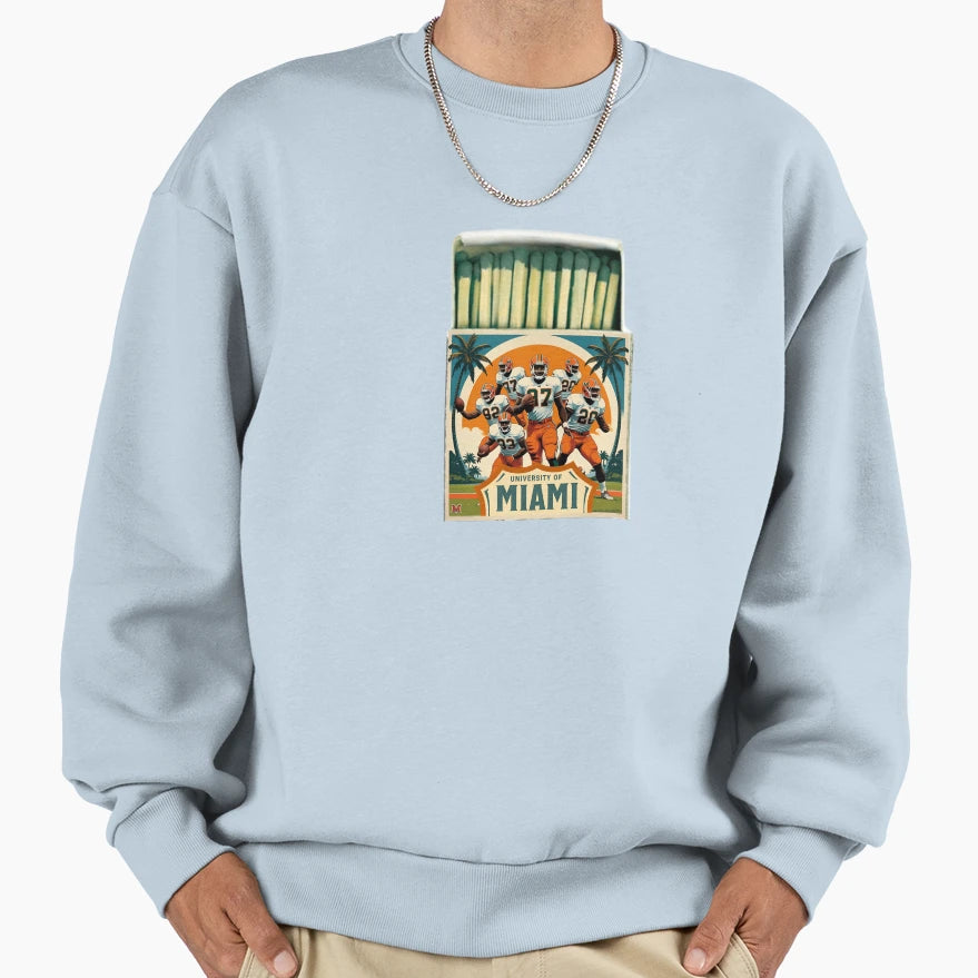 University Miami Hurricanes Football Sweatshirt - Graphic Print Men Women - T-Shirt, Sweatshirt, Hoodie