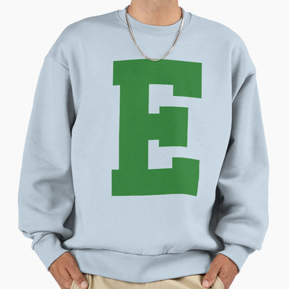 Alphabet Green E Sports Letter E Sweatshirt - Minimalist Print for Adults - T-Shirt, Sweatshirt, Hoodie