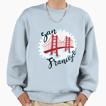 San Francisco Golden Gate Bridge Sweatshirt - Unique Graphic Men Women - T-Shirt, Sweatshirt, Hoodie