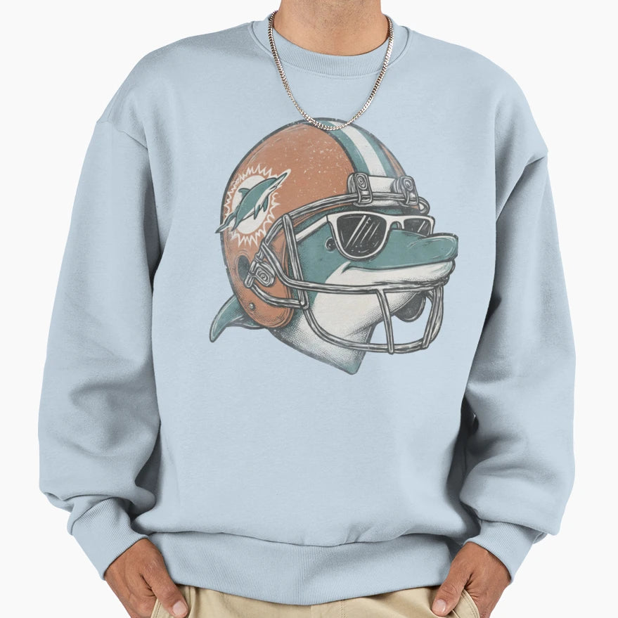 Miami Dolphins Miami Football Mascot Sweatshirt - Minimalist Print Unisex - T-Shirt, Sweatshirt, Hoodie