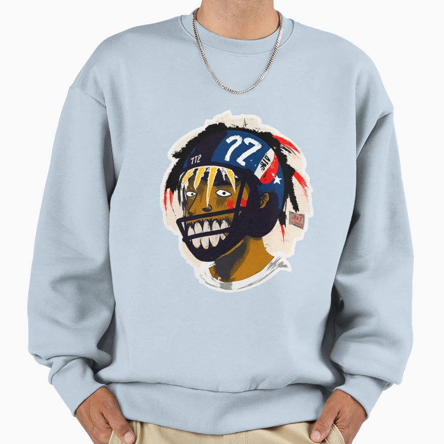 American Football Player Sweatshirt - Minimalist Print Men Women - T-Shirt, Sweatshirt, Hoodie