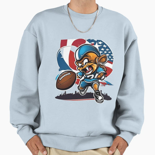 Cartoon Character Playing Football Sweatshirt - Novelty Apparel Unisex - T-Shirt, Sweatshirt, Hoodie